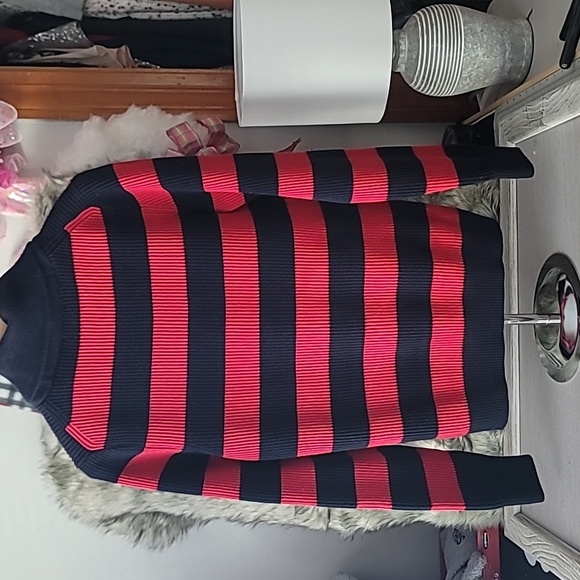 Express Red and Blue Striped Sweater - Picture 3 of 6